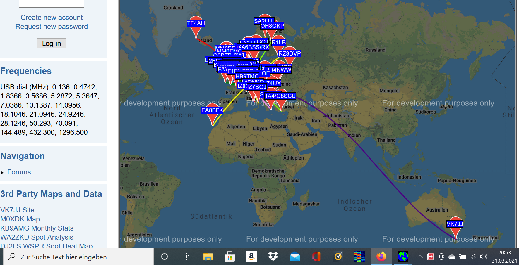 1,25m-loop_WSPR spot map